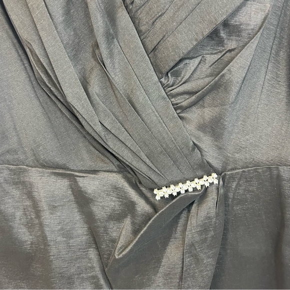 Madame X Black Vintage Pleated Rhinestone Ruched Faux Rap Blouse/Jacket Size M - Picture 11 of 12